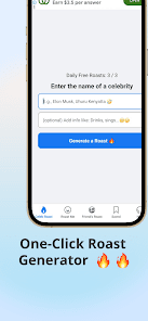 RoastAI: Celebrity Roasts App mobile app screenshot 1 showing app interface